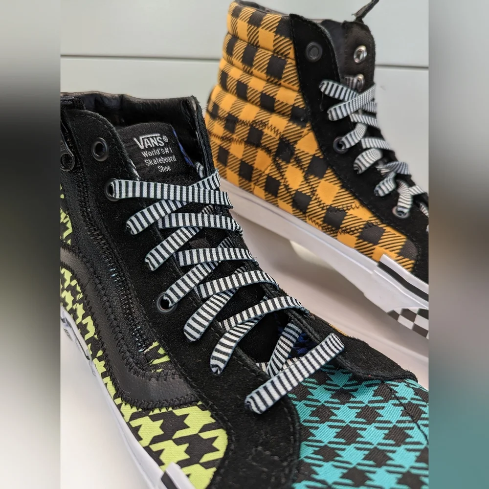 Vans SK8-HI Top What the Buffalo Multi Plaid Skateboard shoes sneakers Men's 9.5